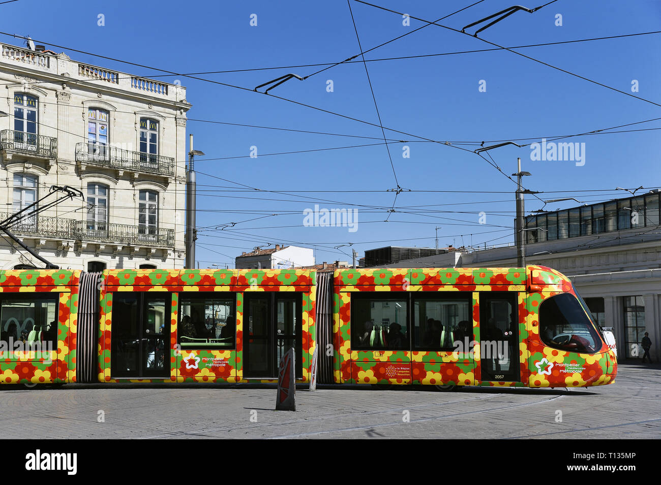 Tramway - Montpellier - Herault - France Stock Photo