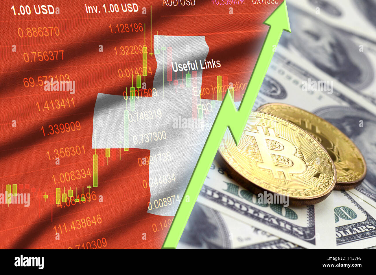 Crypto currency concept - A Bitcoin with Swiss franc currency, Switzerland  Stock Photo - Alamy
