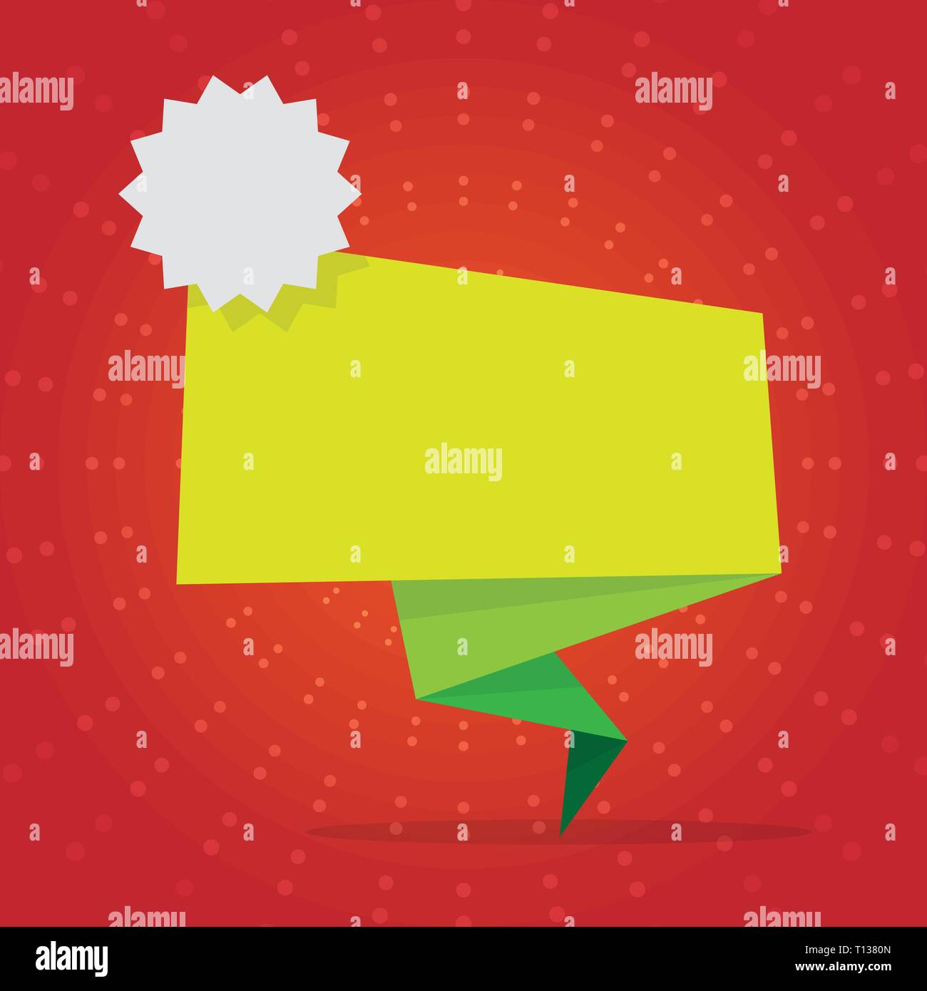 Blank Space Green Two Tone Folded Back Banner Strip With Seal