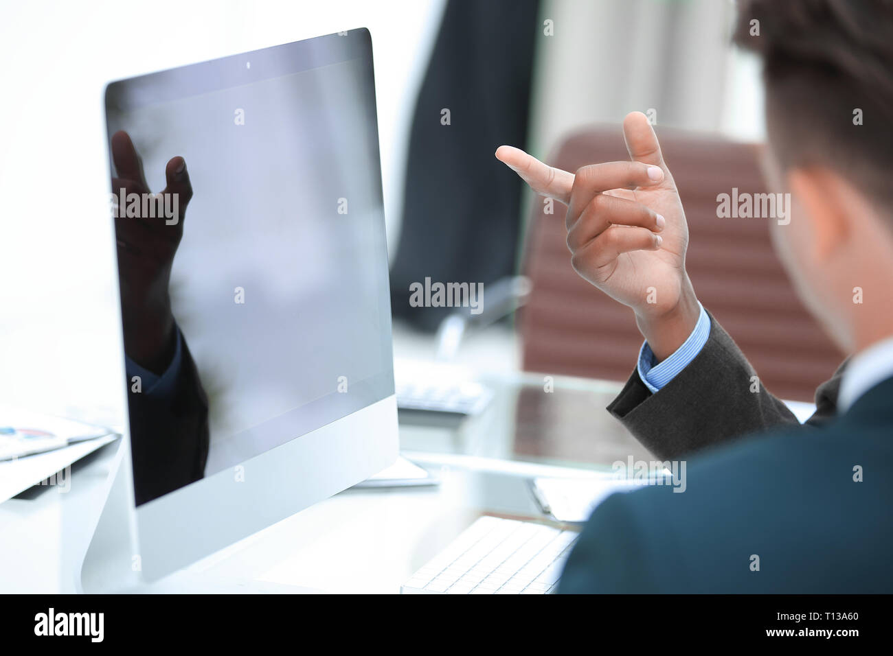 Person Showing Computer Serious colleagues showing using hi-res stock photography and images ...