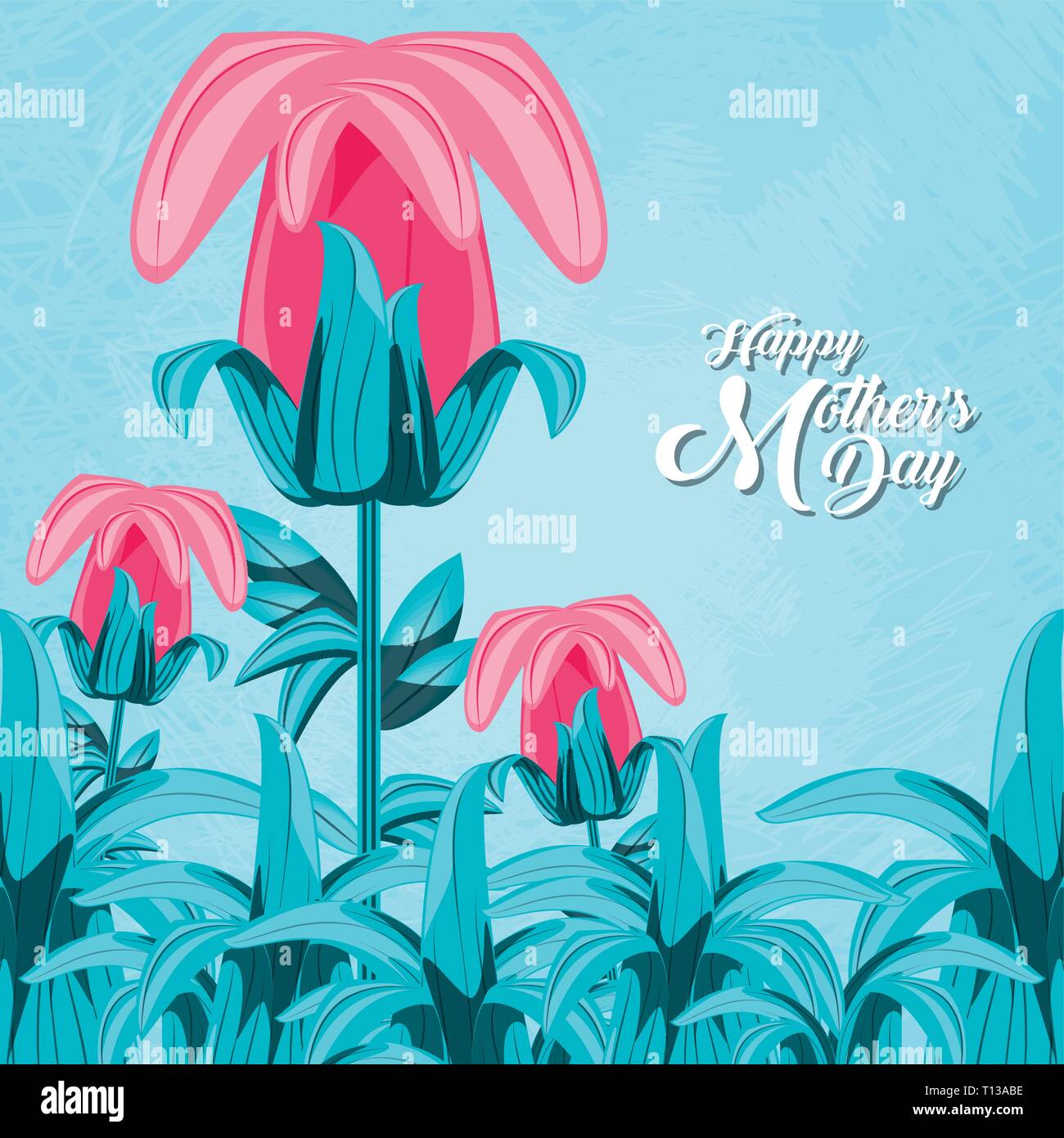 happy mother day card with flowers vector illustration design Stock ...