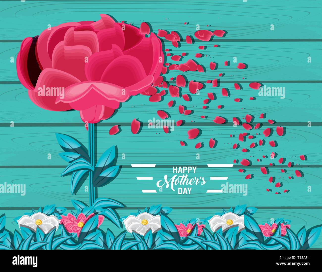 happy mother day card with flower vector illustration design Stock ...