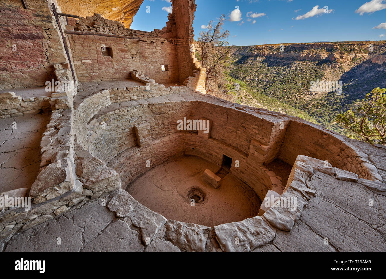 Balcony House, Cliff dwellings in Mesa-Verde-National Park, UNESCO world heritage site, Colorado, USA, North America Stock Photo