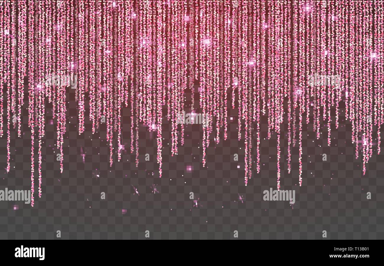 Pink glitter sparkle on a transparent background. Rose Gold Vibrant  background with twinkle lights. Vector illustration Stock Vector by  ©olehsvetiukha@gmail.com 252387694