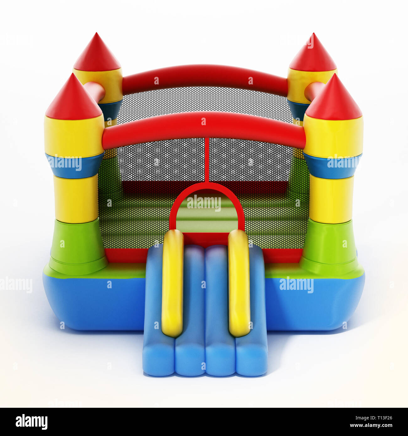 Bounce house isolated on white background. 3D illustration Stock Photo -  Alamy