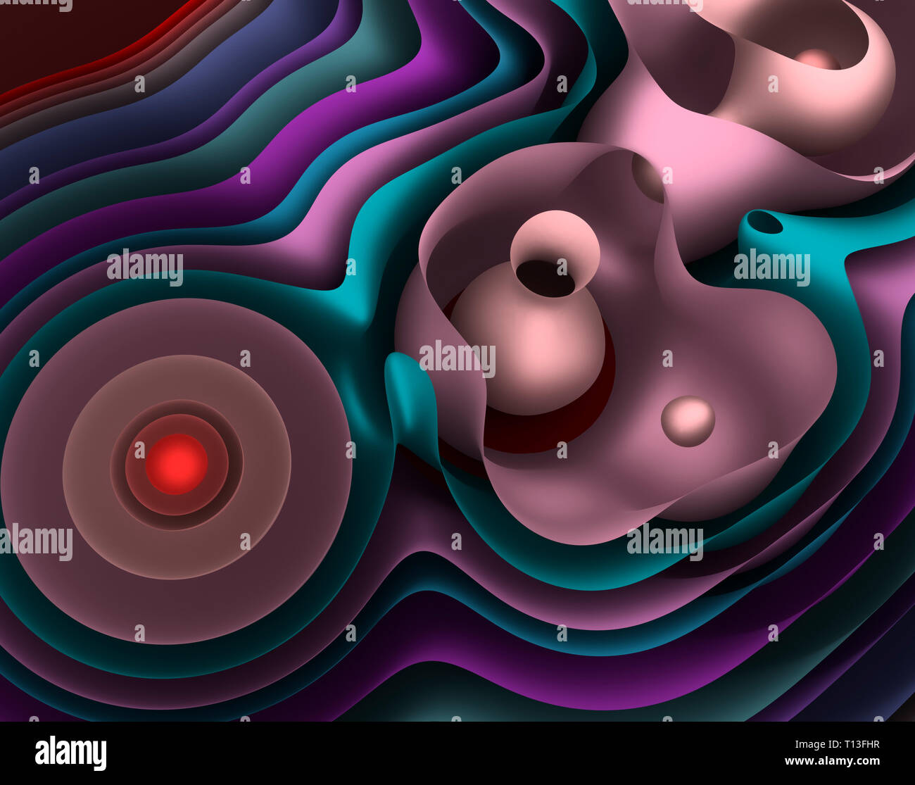 Abstract Geometric Background With Curved Lines Stock Photo - Alamy