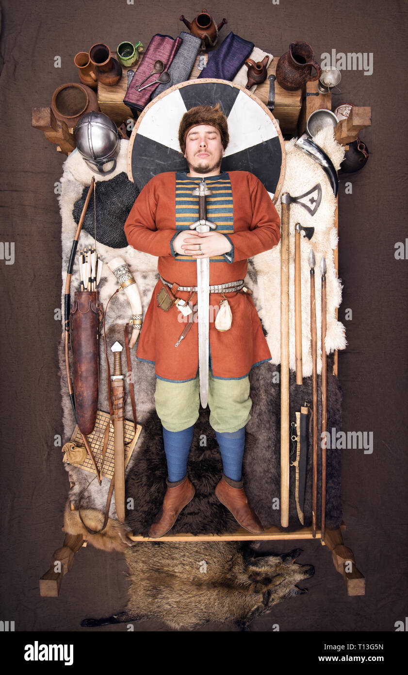 Viking Burial. Historical reconstruction of the customs of the ancient