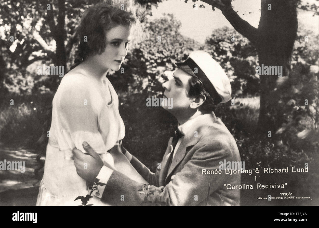 Promotional photography of Renée Björling and Richard Lund in Carolina Rediviva (1920) - Silent movie era Stock Photo