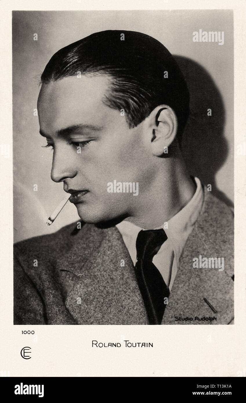 Promotional Photography Of Roland Toutain Silent Movie Era Stock promotional-photography-of-roland-toutain-silent-movie-era-stock