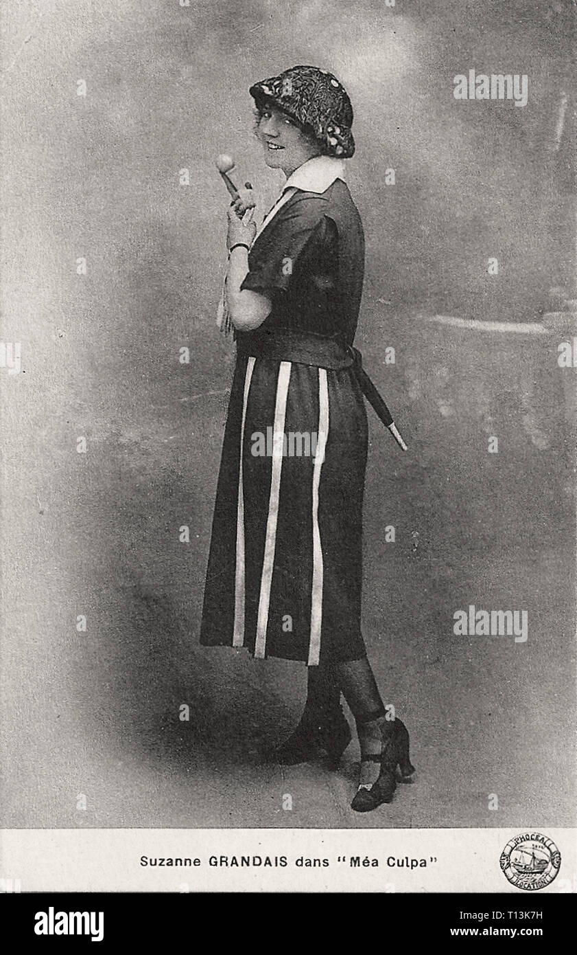 Promotional photography of Suzanne Grandais in Méa Culpa - Silent movie era Stock Photo