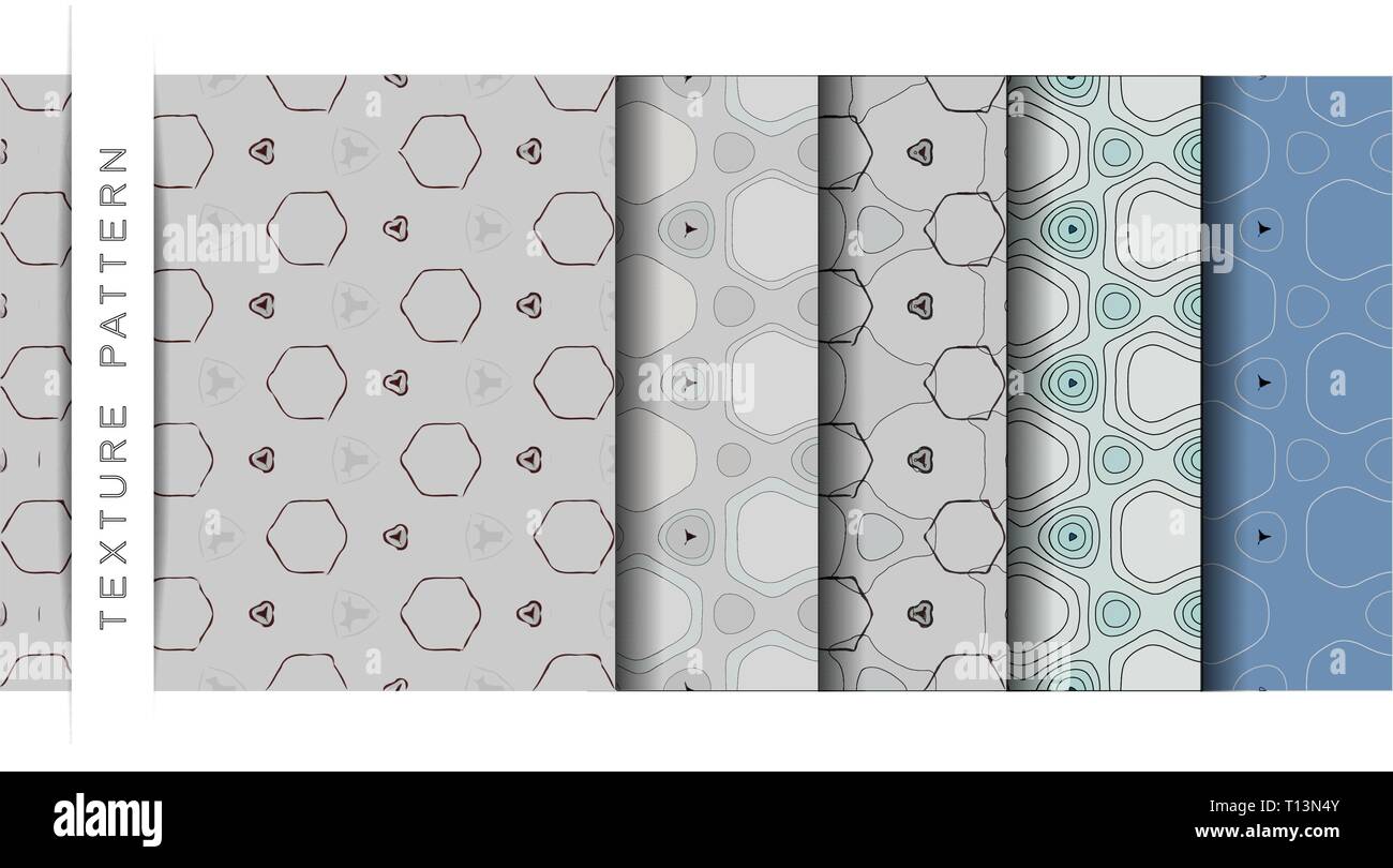 Set of Beautiful Vector Illustration Retro Texture Pattern of Wallpaper ...