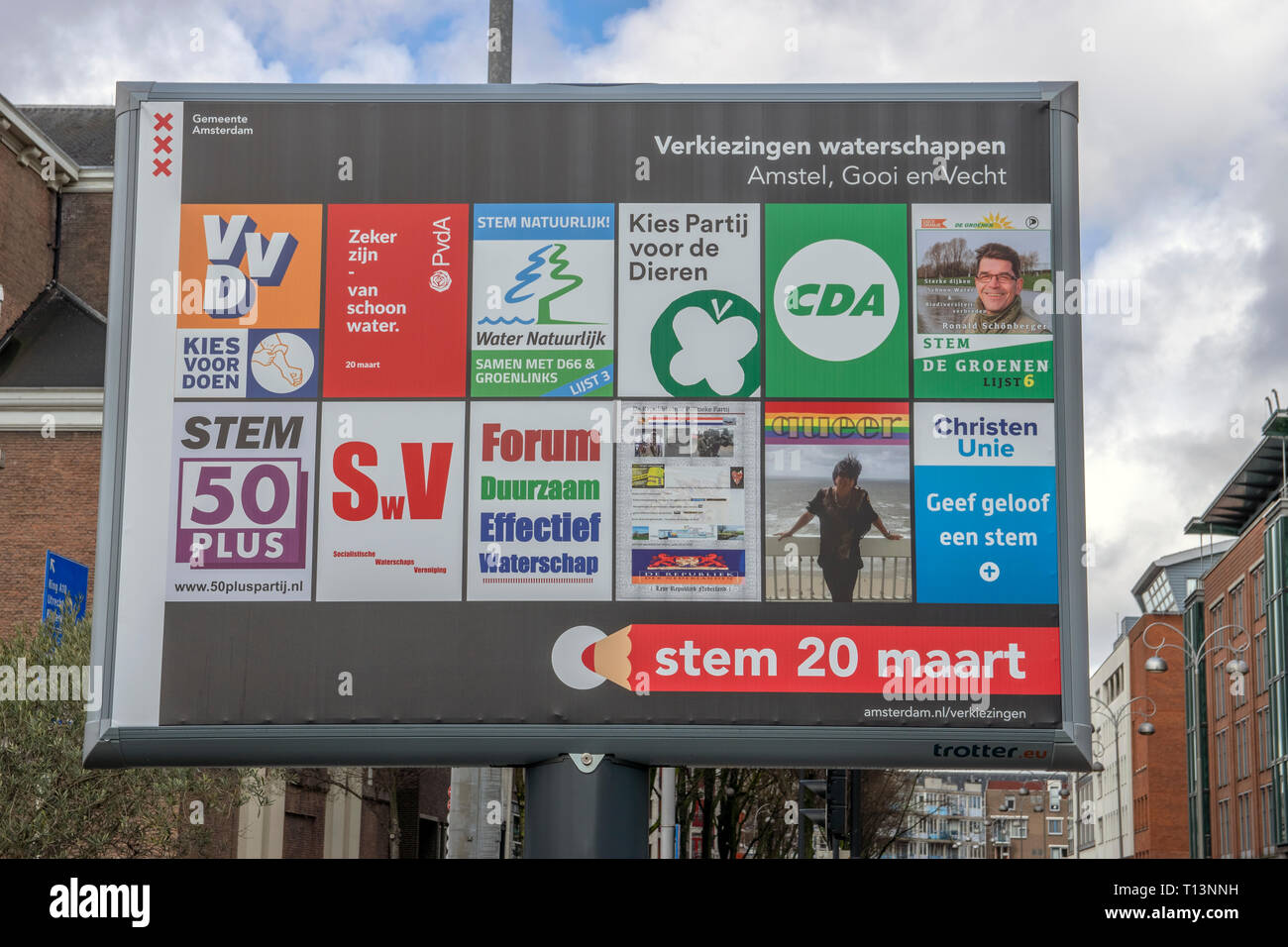 Election Billboard At Amsterdam The Netherlands 2019 Stock Photo