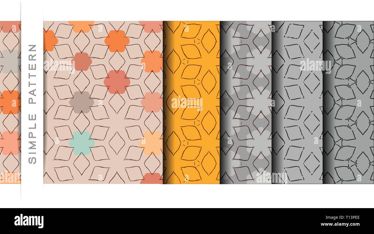 Set of Beautiful Vector Illustration Simple Texture Pattern of ...