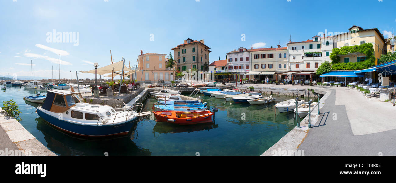 Croatia, Istria, Adria, Kvarner Gulf, Volosko, harbour Stock Photo