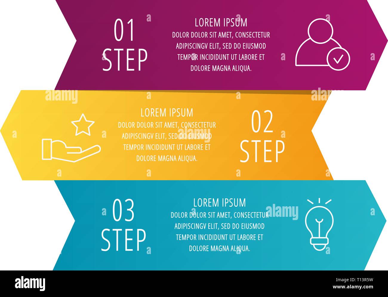 Modern 3D vector illustration. Infographic template with three arrows ...