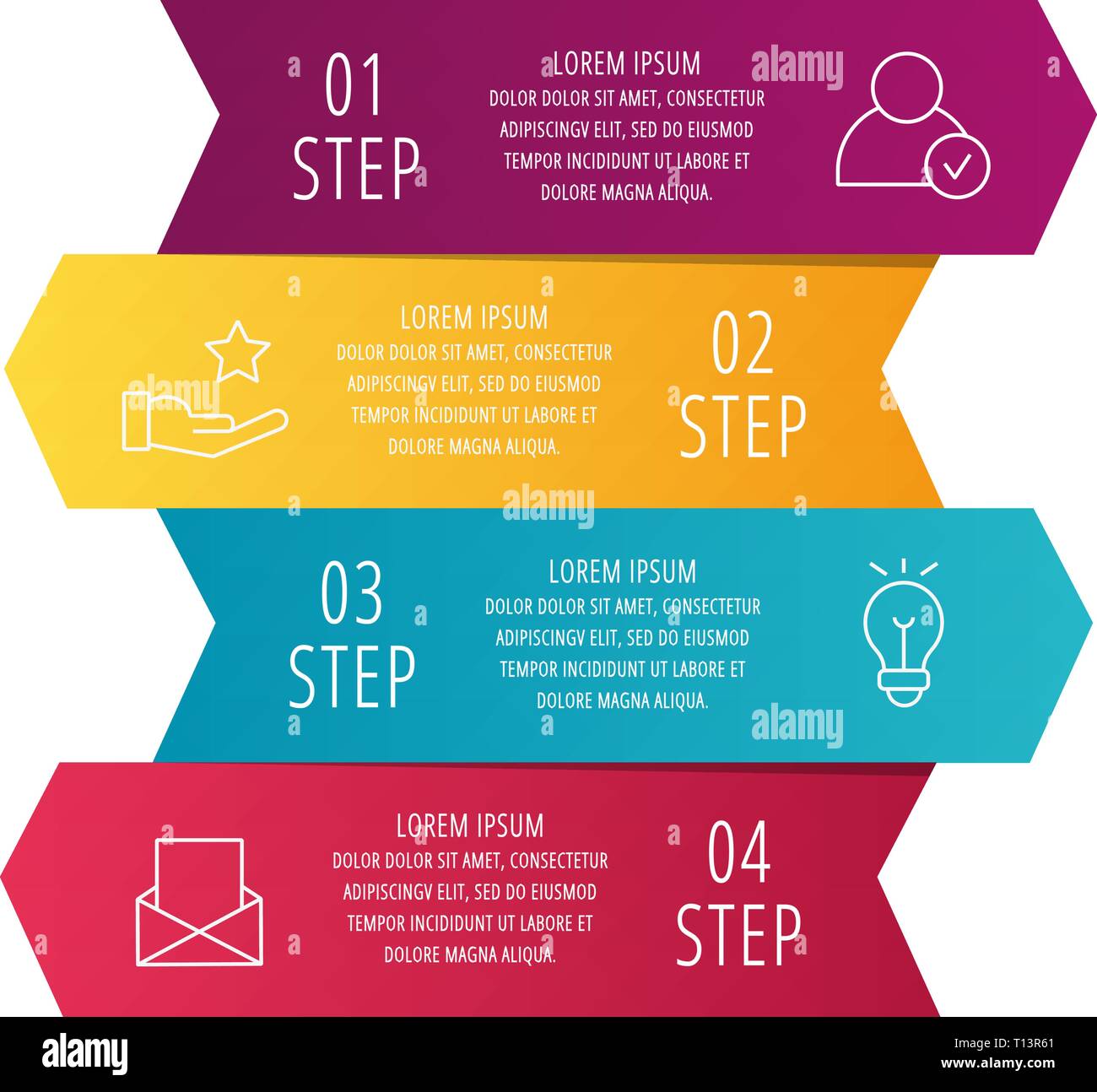 Modern 3D vector illustration. Infographic template with four arrows ...