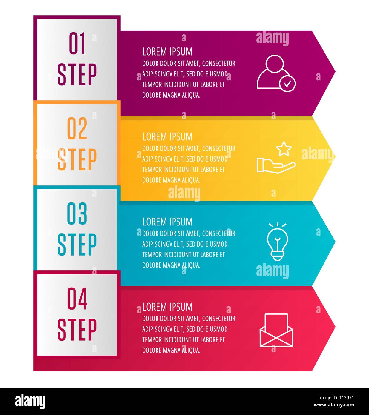 Modern 3D vector illustration. Infographic template with four arrows ...