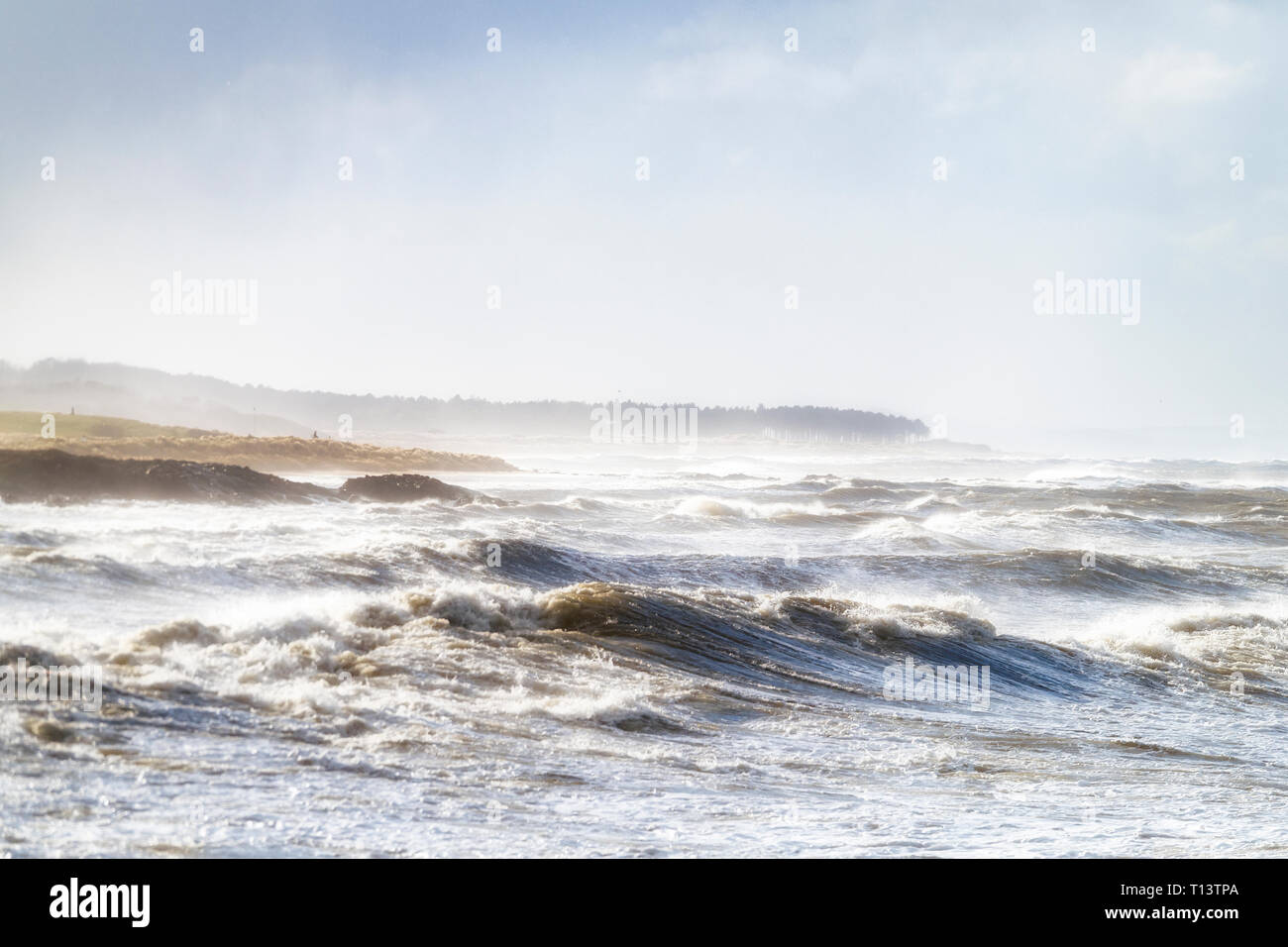 United Kingdom, Scotland, North Berwick, coast, winter storm Stock Photo
