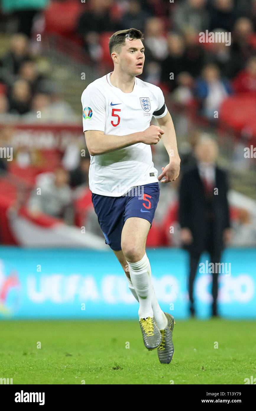 London, UK. 22nd Mar, 2019. Michael Keane of England during the UEFA Euro Qualifier Group A match between England and Czech Republic at Wembley Stadium, London, England on 22 March 2019. Photo by Ken Sparks. Editorial use only, license required for commercial use. No use in betting, games or a single club/league/player publications. Credit: UK Sports Pics Ltd/Alamy Live News Stock Photo