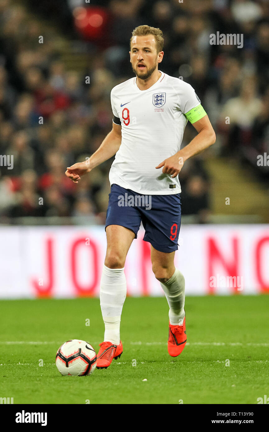 London, UK. 22nd Mar, 2019. Harry Kane of England during the UEFA Euro Qualifier Group A match between England and Czech Republic at Wembley Stadium, London, England on 22 March 2019. Photo by Ken Sparks. Editorial use only, license required for commercial use. No use in betting, games or a single club/league/player publications. Credit: UK Sports Pics Ltd/Alamy Live News Stock Photo