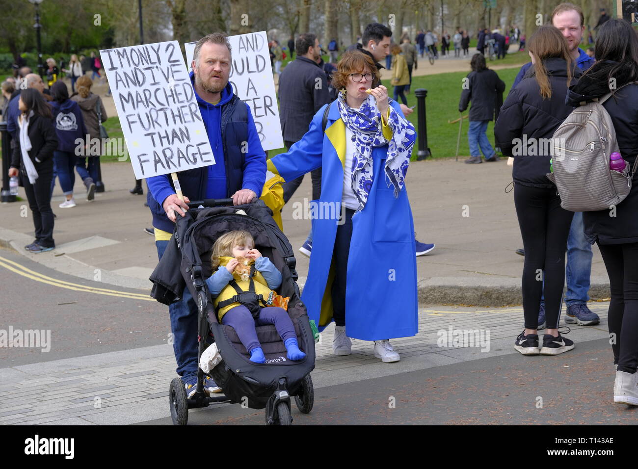 London, UK, 23rd March, 2019. Protesters demand that any Brexit is put to a people’s vote  Credit: Martin Kelly/Alamy Live News. Stock Photo