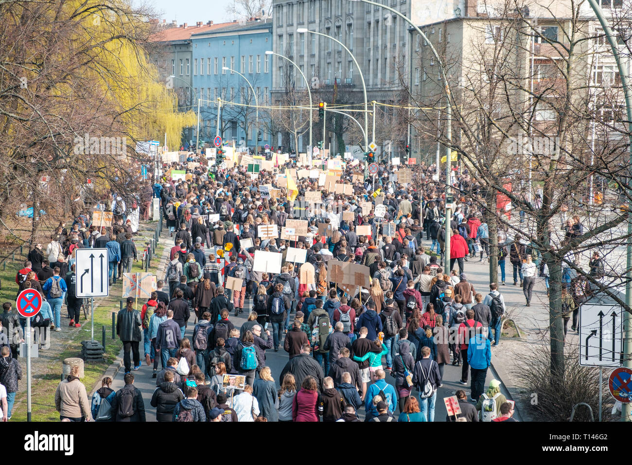 Berlin, Germany - march 23, 2019: Demonstration against EU copyright reform / article 11 and article 13 in Berlin Germany. Stock Photo