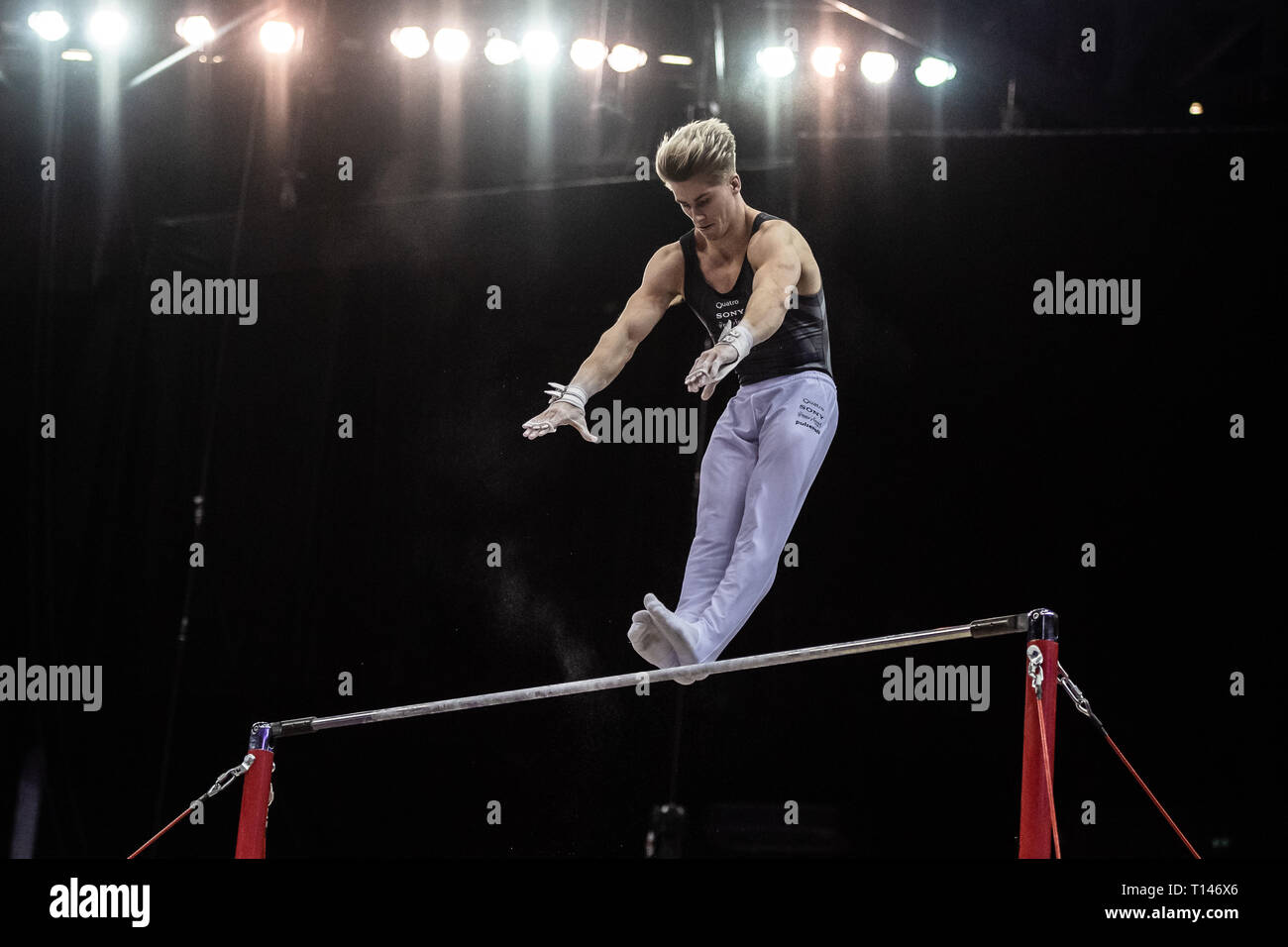 London, UK. 23rd March, 2019. Jay Thompson during the Matchroom Multisport presents the 2019 Superstars of Gymnastics at The O2 Arena on Saturday, 23 March 2019. LONDON ENGLAND. Credit: Taka G Wu/Alamy News Stock Photo