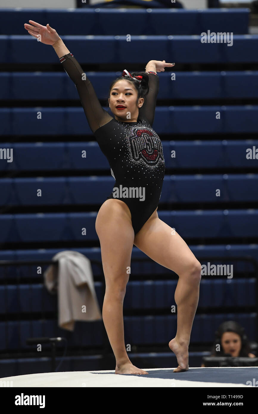 University Park, Pennsylvania, USA. 23rd Mar, 2019. DANICA ABANTO from the Ohio State competes on the floor exercise at Rec Hall in University Park, Pennsylvania. Credit: Amy Sanderson/ZUMA Wire/Alamy Live News Stock Photo