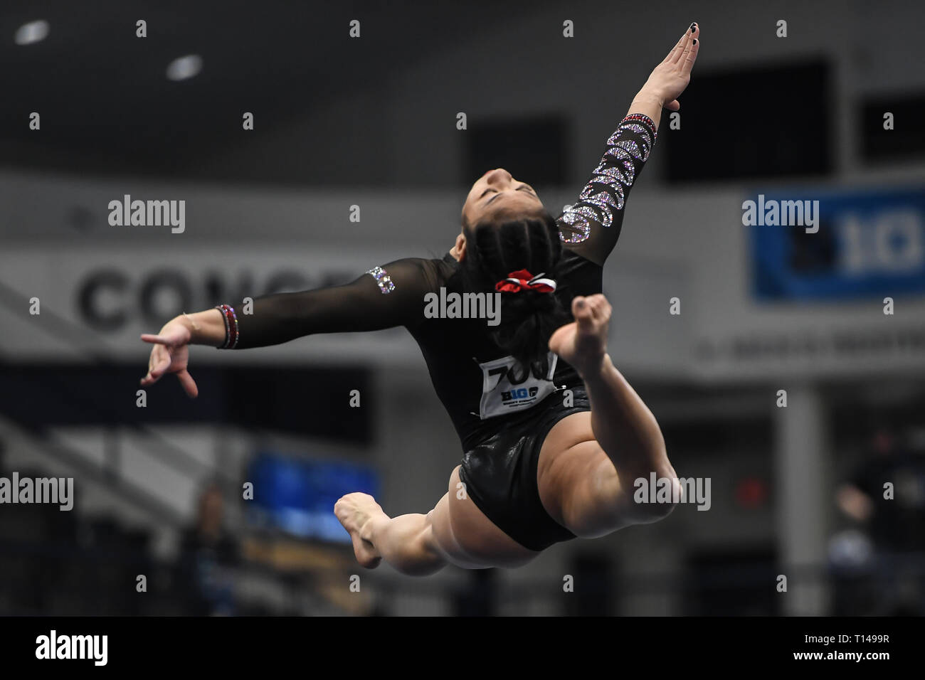 University Park, Pennsylvania, USA. 23rd Mar, 2019. DANICA ABANTO from the Ohio State competes on the floor exercise at Rec Hall in University Park, Pennsylvania. Credit: Amy Sanderson/ZUMA Wire/Alamy Live News Stock Photo