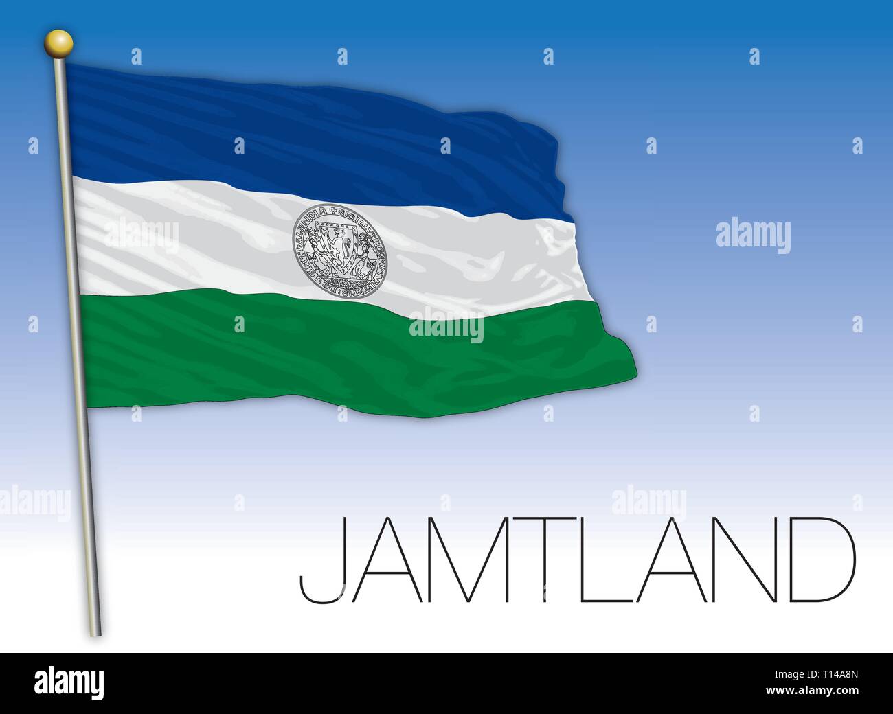 Jamtland regional flag, Sweden, vector illustration Stock Vector