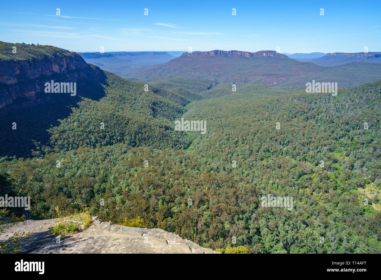 hiking to olympian rock lookout, prince henry cliff walk, blue