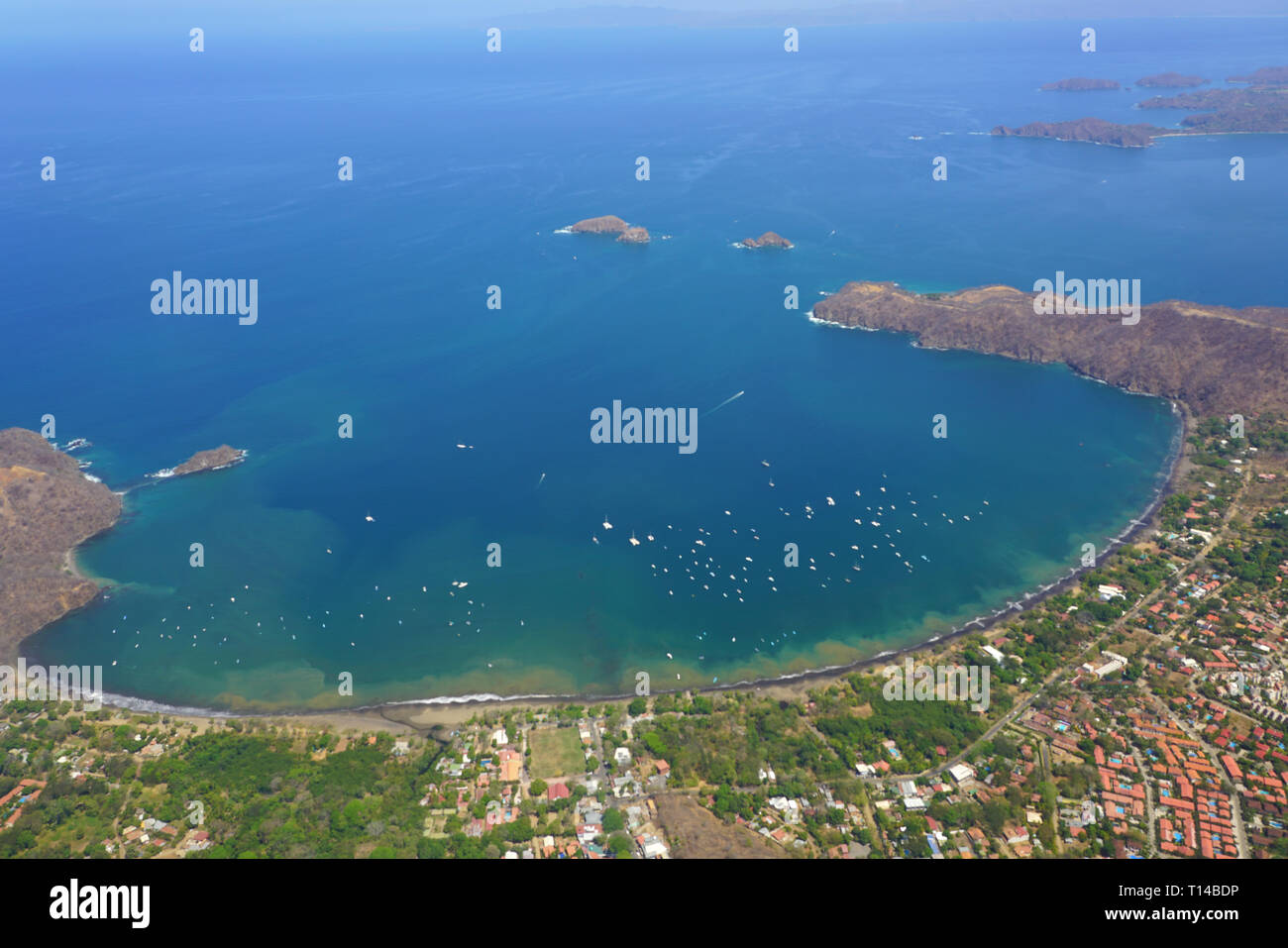Aerial view of the Playas del Coco beach in the Golfo del Papagayo near