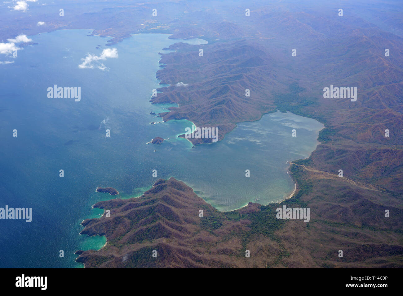 Aerial view of the Santa Elena Bay in Guanacaste, Costa Rica Stock Photo