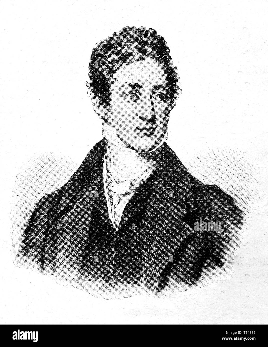 Robert Peel, Prime Minister, British statesman Digital improved reproduction from Illustrated overview of the life of mankind in the 19th century, 1901 edition, Marx publishing house, St. Petersburg. Stock Photo