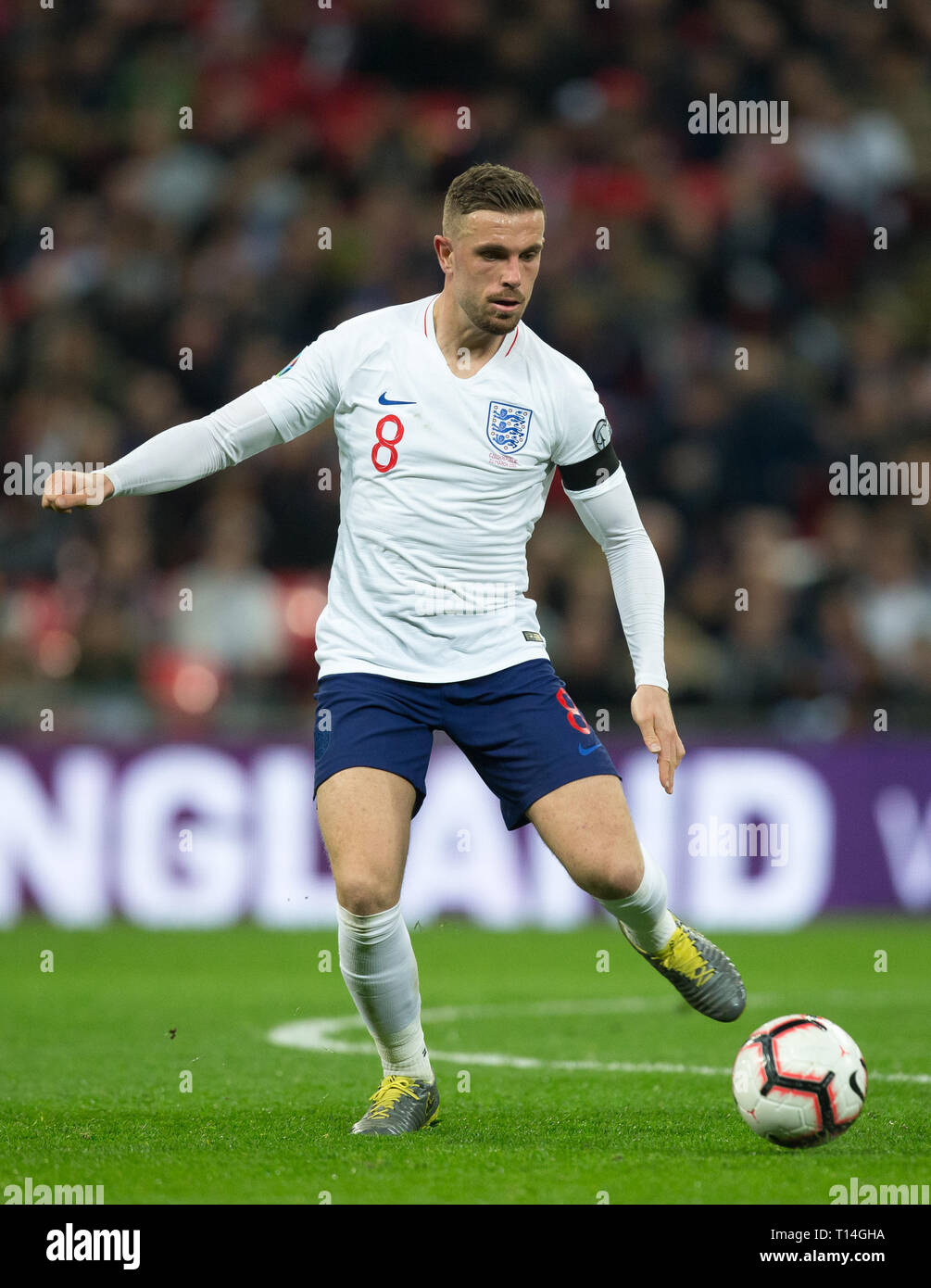 Jordan Henderson (Liverpool) of England during the UEFA 2020 Euro Qualifier match between England and Czech Republic at Wembley Stadium, London, Engla Stock Photo