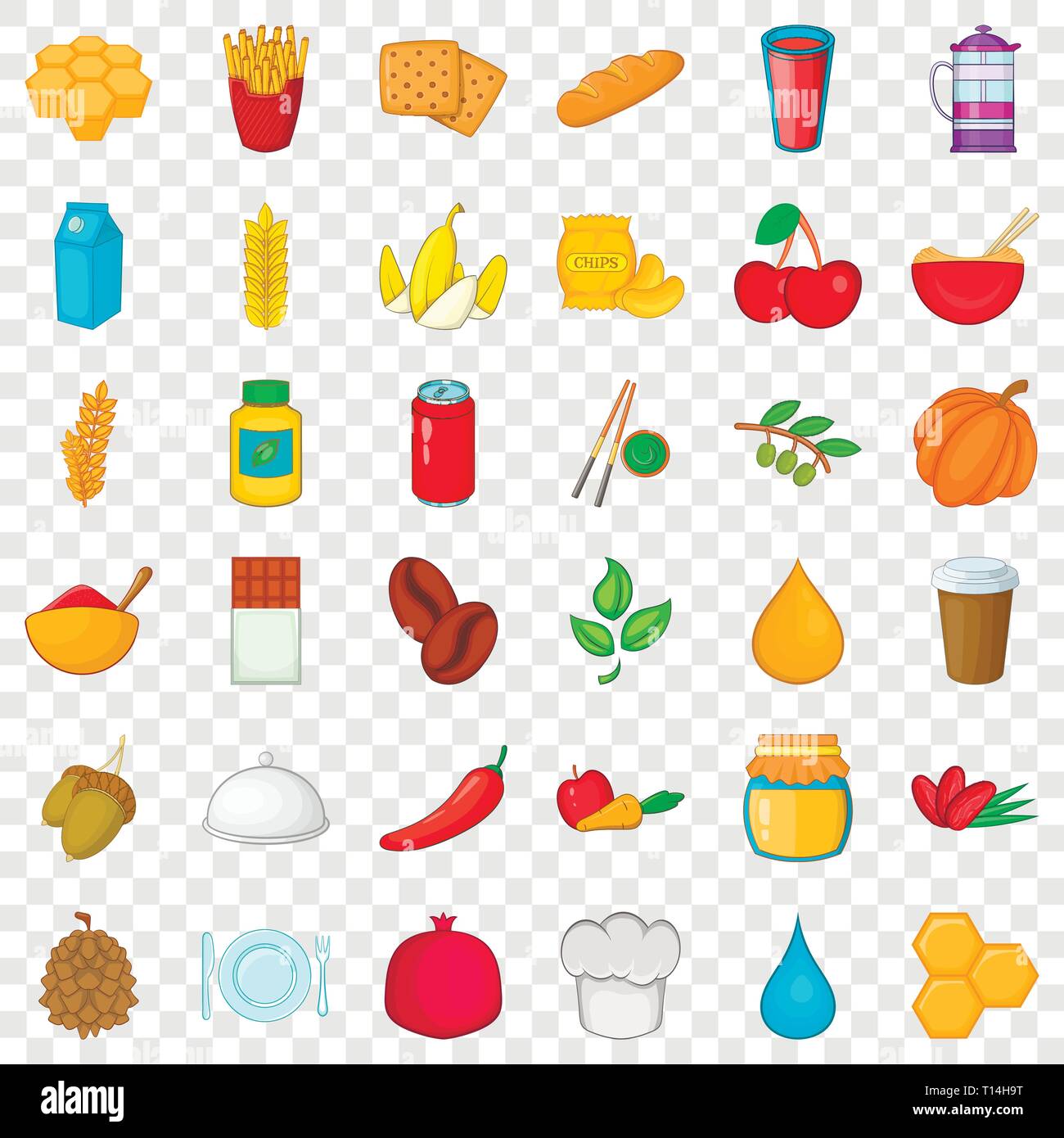Vegetarian icons set, cartoon style Stock Vector Image & Art - Alamy