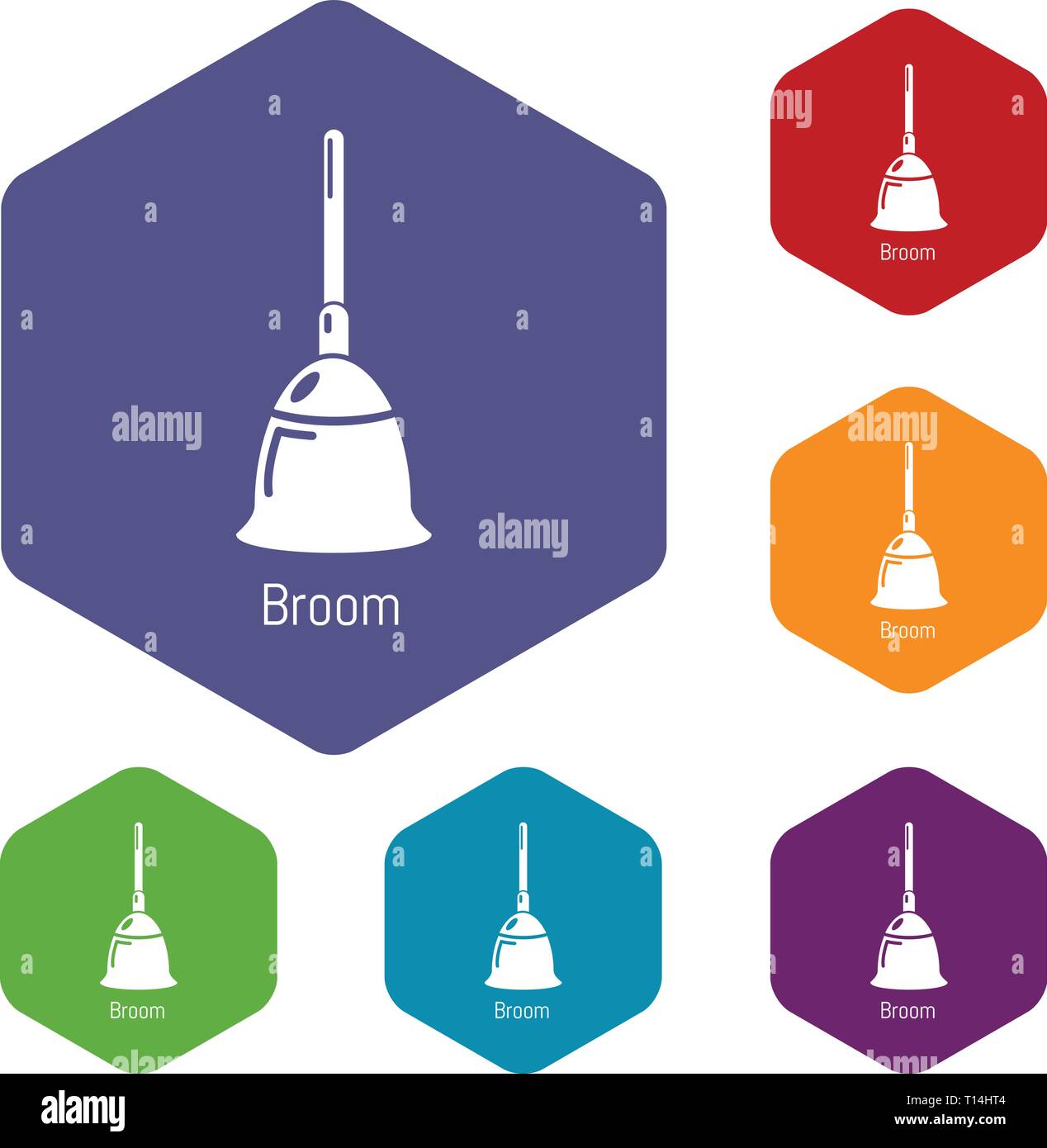 Broom icons vector hexahedron Stock Vector