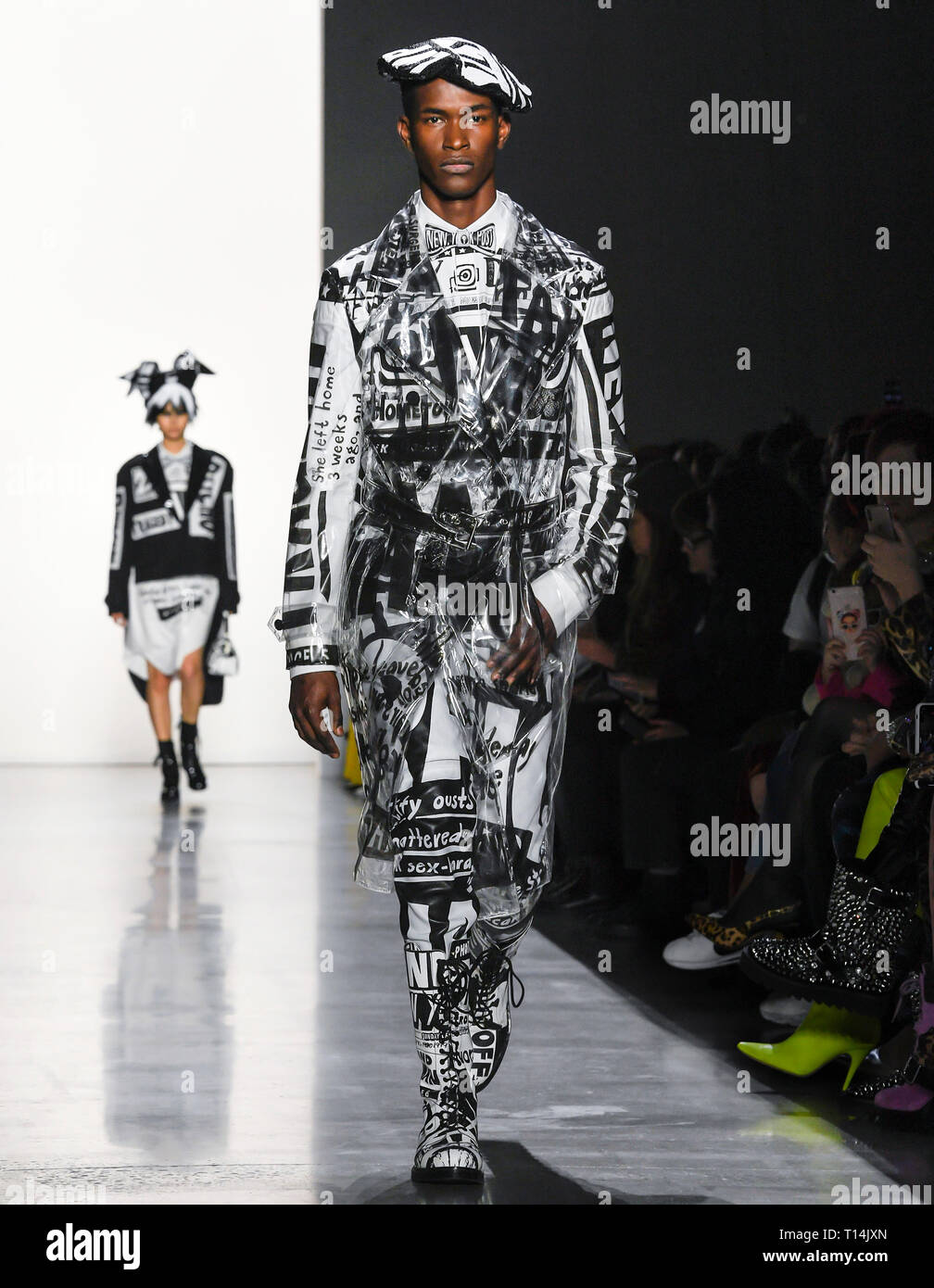 New York, New York - February 08 2019: Salomon Diaz walks the runway at  Jeremy Scott Fall Winter 2019 Fashion Show Stock Photo - Alamy