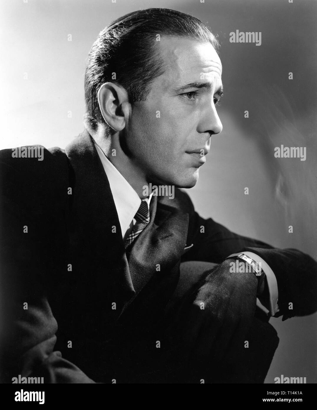 HUMPHREY BOGART Portrait in Profile 1940 Warner Bros. Stock Photo