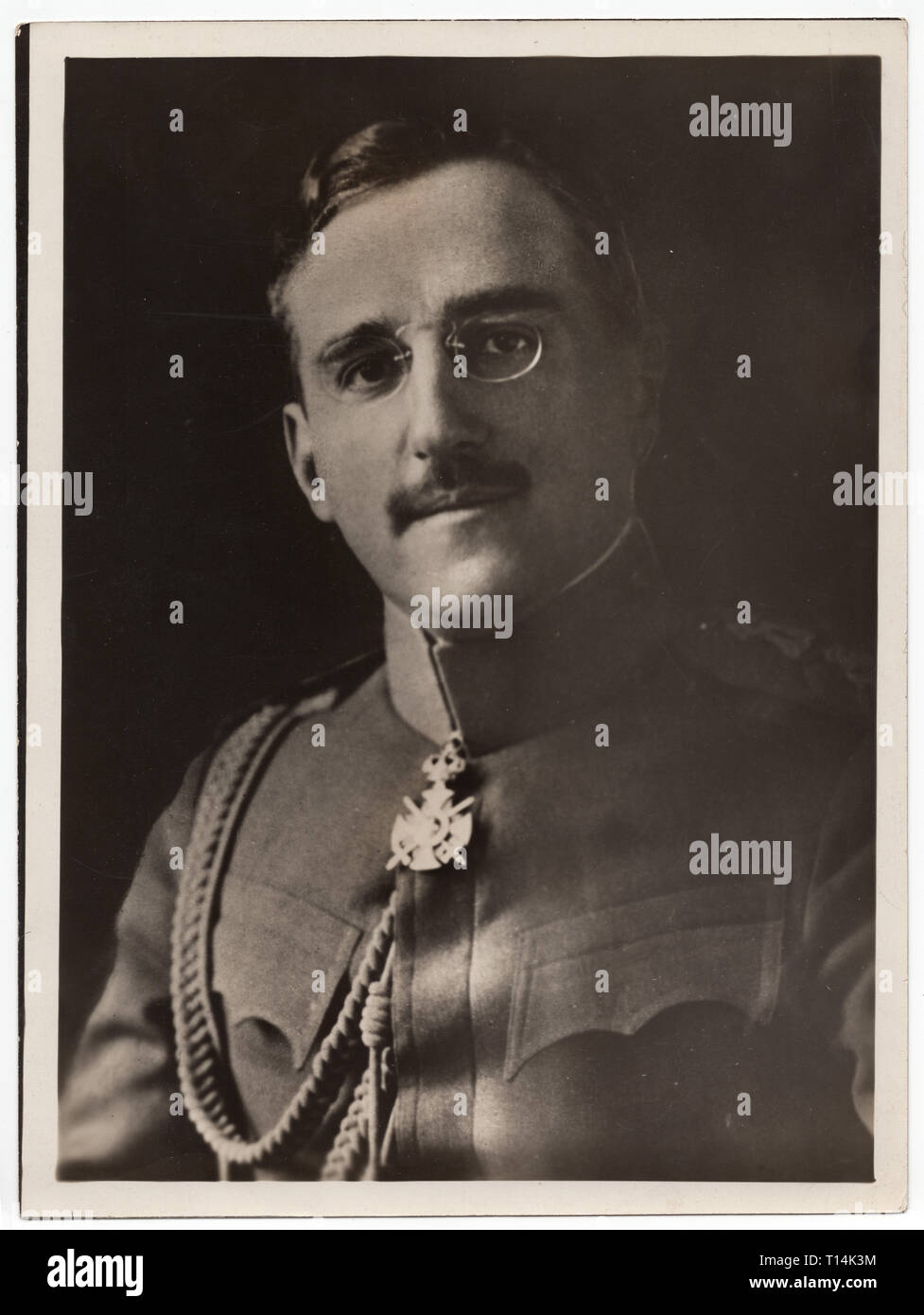 King Alexander I of Yugoslavia (1888-1934) depicted in the undated black and white vintage photograph by an unknown photographer. Courtesy of the Azoor Photo Collection. Stock Photo