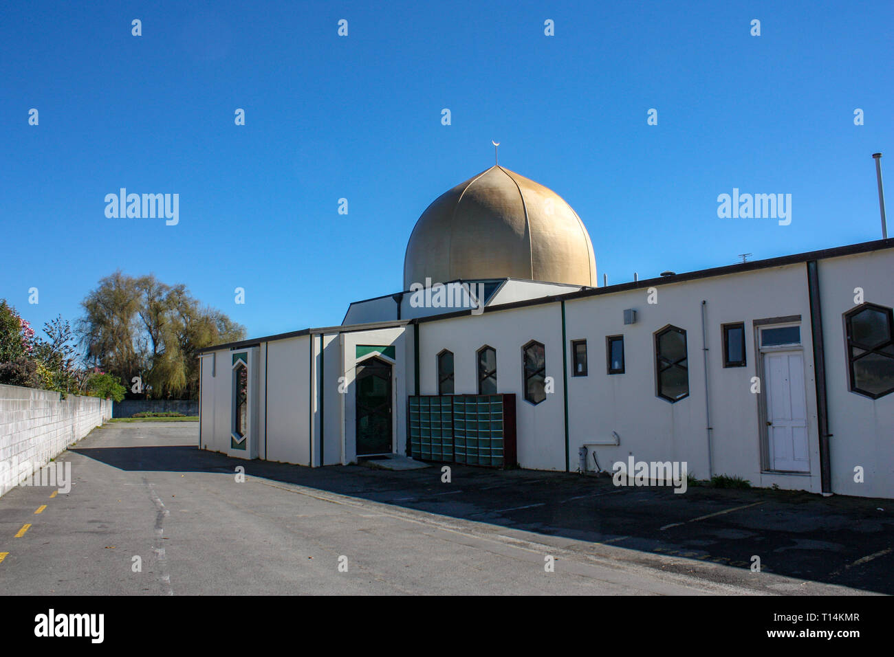 Christchurch, Canterbury, New Zealand, : Masjid Al Noor: the place of the March 15 2019 Christchurch Mosque Shootings Stock Photo