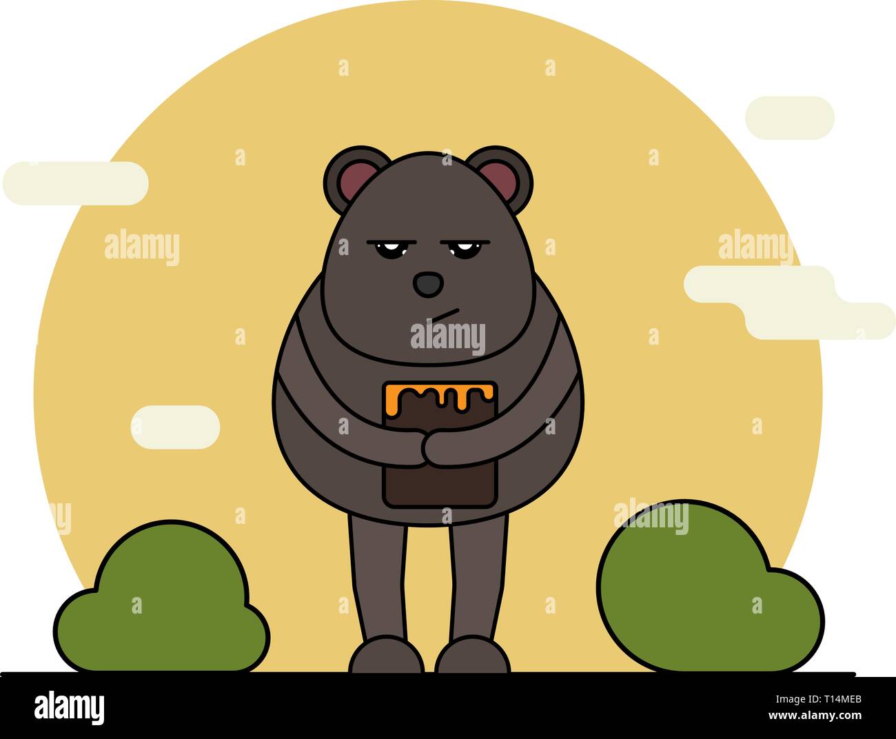 Illustration bear pot honey Stock Vector Images - Alamy