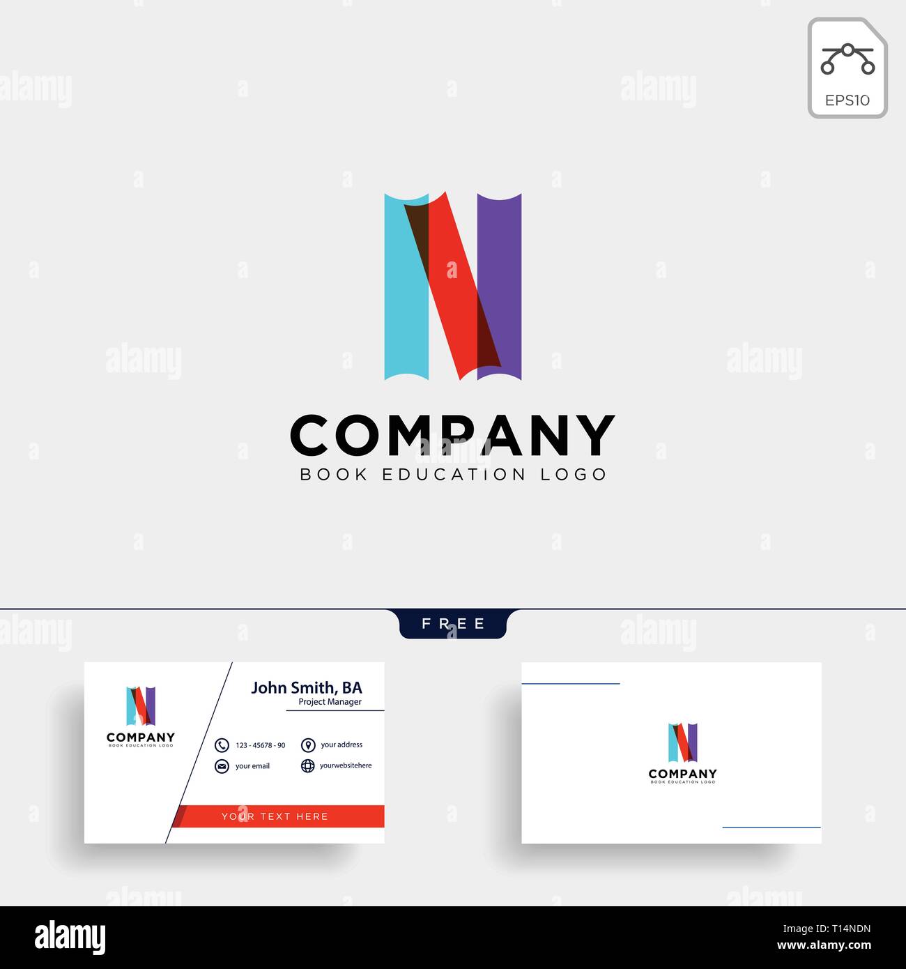 book initial N simple gradient education logo template vector illustration icon element isolated - vector file Stock Vector
