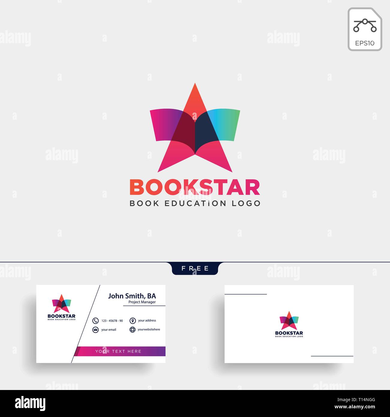 star book education gradient negative simple logo template vector illustration icon element isolated - vector file Stock Vector