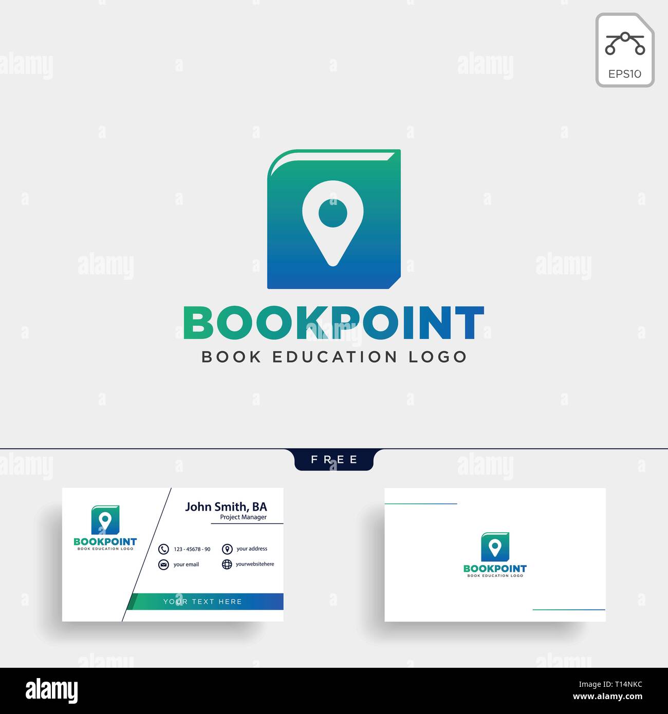 book pin marker or navigation map simple line logo template vector illustration icon element - vector file Stock Vector