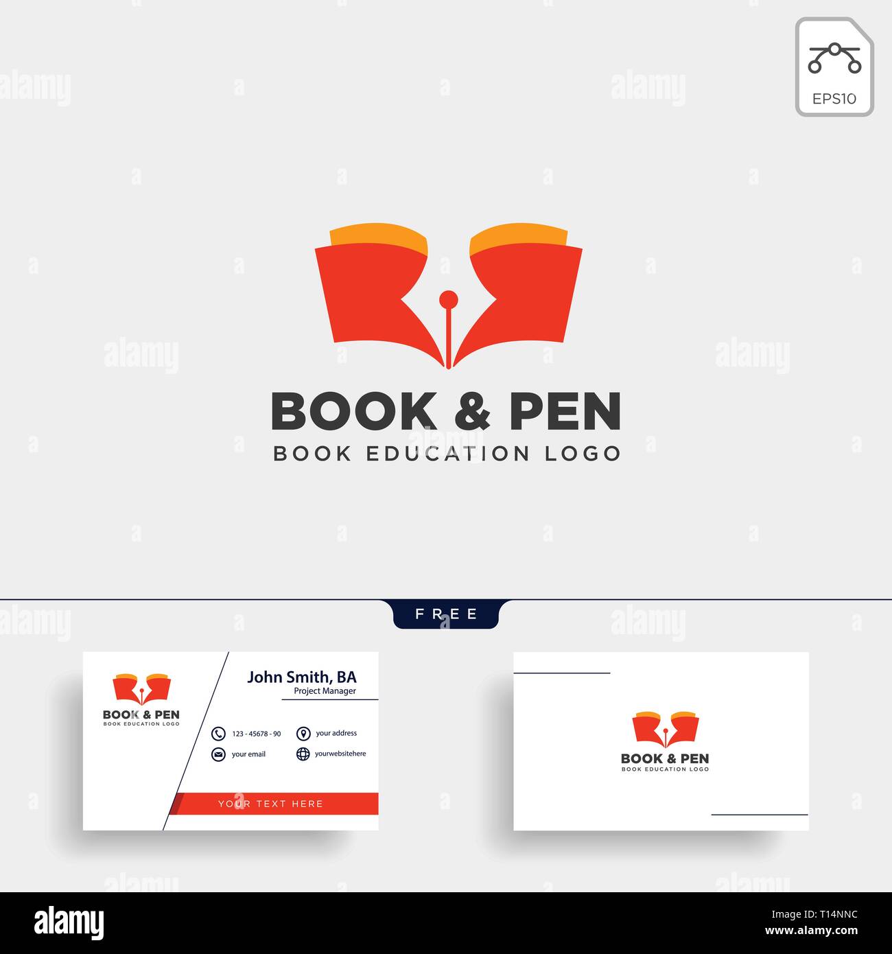 book pen or writer simple logo template vector illustration icon element - vector file Stock Vector