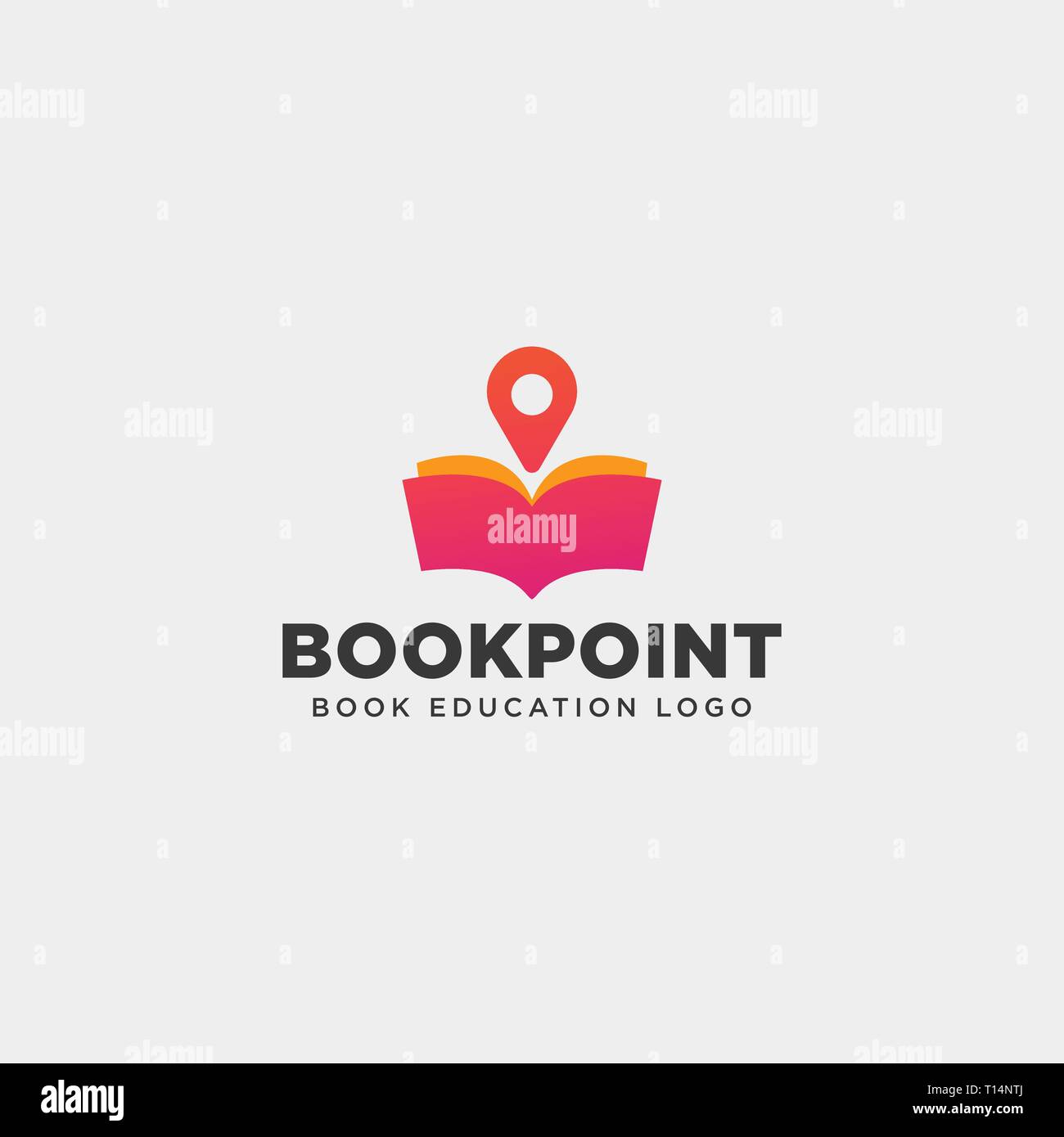 book pin marker or navigation map simple line logo template vector illustration icon element - vector file Stock Vector