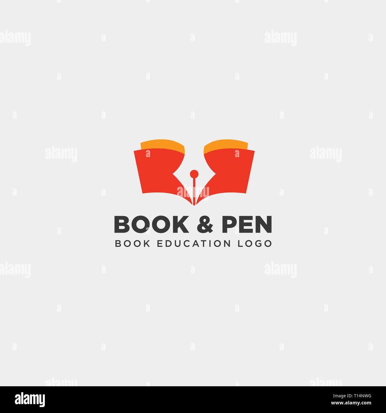 book pen or writer simple logo template vector illustration icon element - vector file Stock Vector