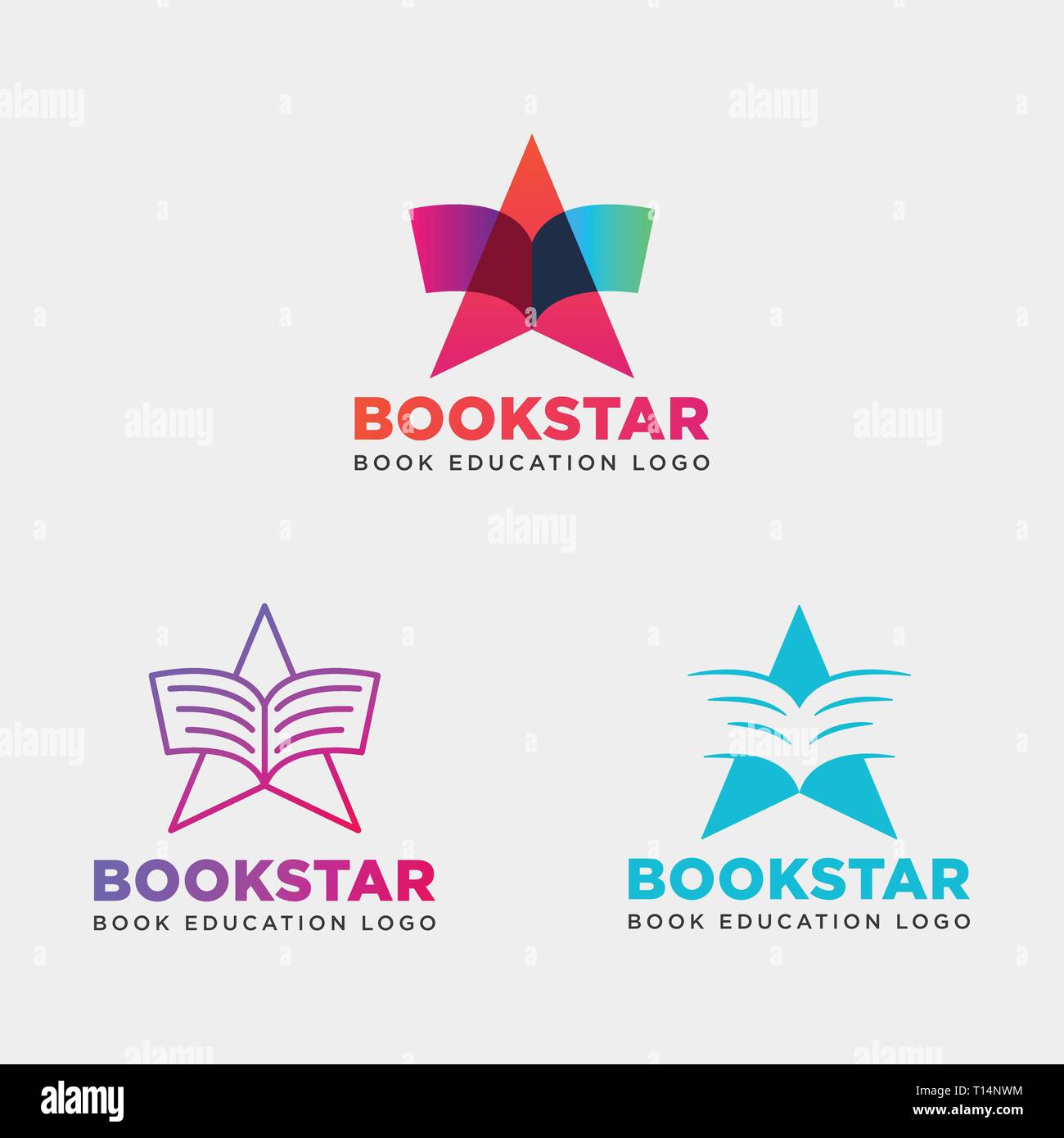 star book education gradient negative simple logo template vector illustration icon element isolated - vector file Stock Vector