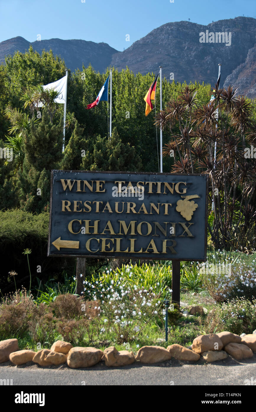 The Chamonix wine cellar in Franschhoek, a wine town in the Western